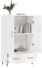 Aparador alto 69,5x31x115 cm derivados madeira branco brilhante