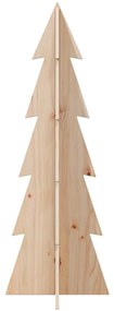 Árvore de Natal decorativa 112 cm madeira de pinho maciça