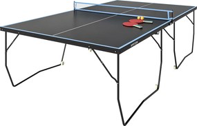 SPORTNOW Mesa de pingue-pongue, dobrável, 8 rodas, estrutura em aço com pintura a pó, MDF, 274 x 152,5 x 76 cm, preto | Aosom Portugal