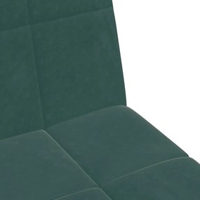 Sofá-cama 2 lugares c/ apoio de pés veludo verde-escuro