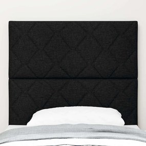 Cabeceira LED vidaXL Design de Blocos de Diamante Preto 90 cm Tecido