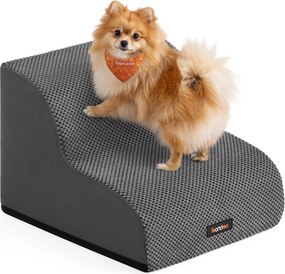 Escada para cães com 2 degraus 40 x 40 x 30 cm  impermeáveis e antiderrapantes e inclinação suave cinzento ardósia