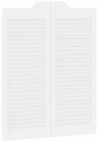 Portas de batente design de persiana 2-Par 100x80 cm branco