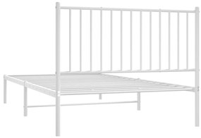 Estrutura de cama em metal com cabeceira 107x203 cm branco