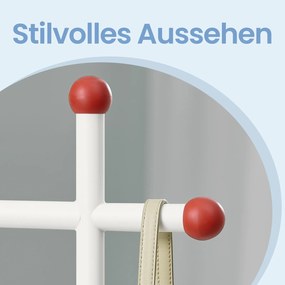 Guarda-roupa aberto com 6 prateleiras e 2 varões 33,8 x 163,6 x 175,3 cm bege-branco