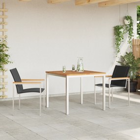 Conjunto de Jantar de Jardim vidaXL de 3 Peças em Madeira Sólida de Acácia