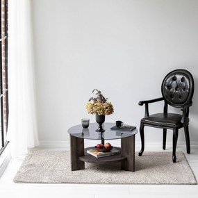 Mesa de Centro Mahal – Antracite/Dark Brown – 75x40x75 cm