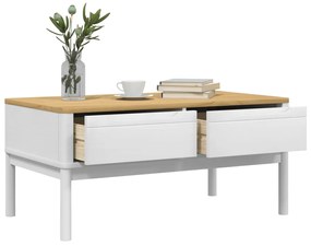 Mesa de centro FLORO 99x55,5x45 cm madeira pinho maciça branco