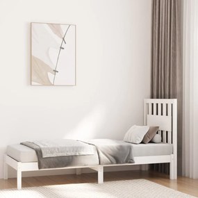 vidaXL Estrutura de cama pequena solteiro 75x190cm pinho maciço branco