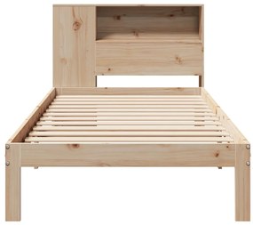 Cama com estante sem colchão 75x190 cm pinho maciço