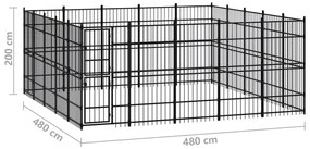 Canil de exterior 23,04 m² aço