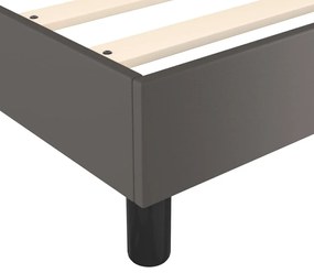 Cama com molas/colchão 90x190 cm couro artificial cinzento