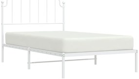 Estrutura de cama em metal com cabeceira 107x203 cm branco