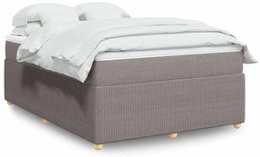 vidaXL Cama com molas/colchão 160x200 cm tecido castanho-acinzentado