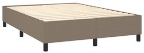 Estrutura de cama com molas 140x190 cm tecido cinza-acastanhado