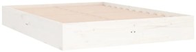 Estrutura de cama casal 135x190 cm madeira maciça branco