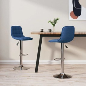 vidaXL Bancos de bar 2 pcs tecido azul