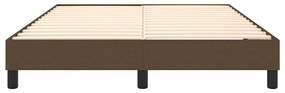 Estrutura de cama sem colchão 140x190 cm tecido castanho-escuro
