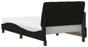 Cama com colchão 100x200 cm tecido preto