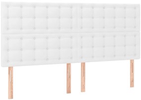 Estrutura cama c/ cabeceira 180x200 cm couro artificial branco