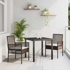 Cadeiras de Jardim vidaXL 2 pcs com Almofadas Castanho Rattan Poliéster