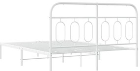 Estrutura de cama com cabeceira 135x190 cm metal branco