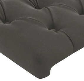 Cabeceira de cama c/ abas veludo 183x16x78/88cm cinzento-escuro