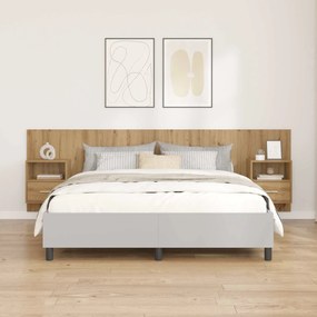 vidaXL Cabeceira com Armário com gaveta 3 pcs Carvalho Artesanal