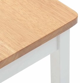 Bancos de bar 2 pcs madeira de seringueira maciça branco