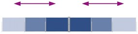 Toldo lateral retrátil para pátio 140x1200 cm azul