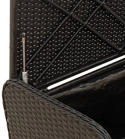 Banco de arrumação com almofadão 80x51x52 cm vime PE preto