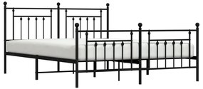 Estrutura de cama sem colchão com pés 160x200 cm preto