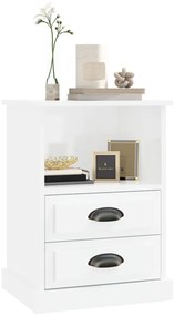 Mesas de cabeceira 2 pcs 43x36x60 cm branco brilhante