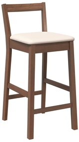 Bancos de bar com almofadões 2pcs madeira de seringueira maciça