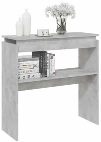 Mesa consola 80x30x80 cm derivados de madeira cinzento cimento