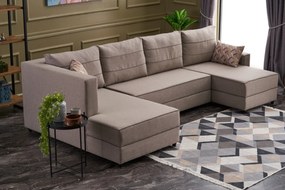 Sofá-cama de canto Ece – Creme – 315 cm x 88 cm x 160 cm