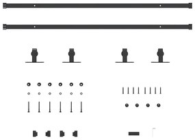 Kit para armário deslizante aço carbono 213 cm