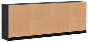 Estante c/ portas 204x37x75 cm derivados de madeira preto