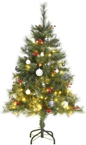 vidaXL Árvore Natal artificial articulada 150 luzes LED e bolas 120 cm
