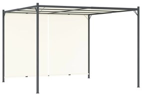 vidaXL Pérgola com toldo ajustável 3 x 3 m aço branco nata