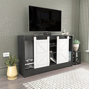 Móvel TV Ahris – Cinza e Branco – 140x35x85 cm