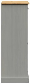 Sapateira VIGO 60x35x96 cm madeira de pinho maciça cinzento