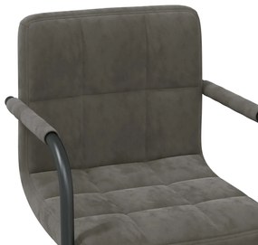 Cadeiras de jantar giratórias 2 pcs veludo cinzento-escuro