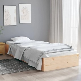 vidaXL Estrutura cama pequena solteiro 75x190 cm madeira maciça