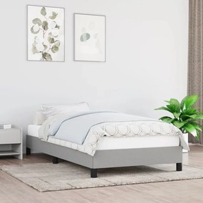 346672 vidaXL Estrutura de cama em tecido 80x200 cm cinzento-claro
