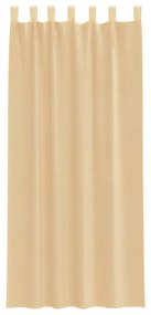 Cortinas de voile com bolsos para varão 2 pcs areia