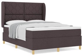 Cama Box com Colchão vidaXL Castanho 140x190 cm Tecido