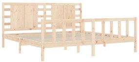 Cama sem colchão 200x200 cm madeira de pinho maciça