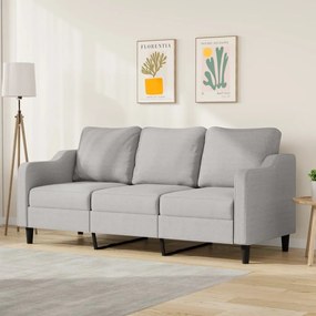 vidaXL Sofá de 3 lugares 180 cm tecido cinza-claro