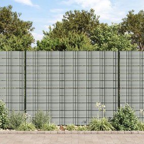 Telas privacidade p/ jardim 10 pcs 252,5x19 cm PVC cinza pedra
